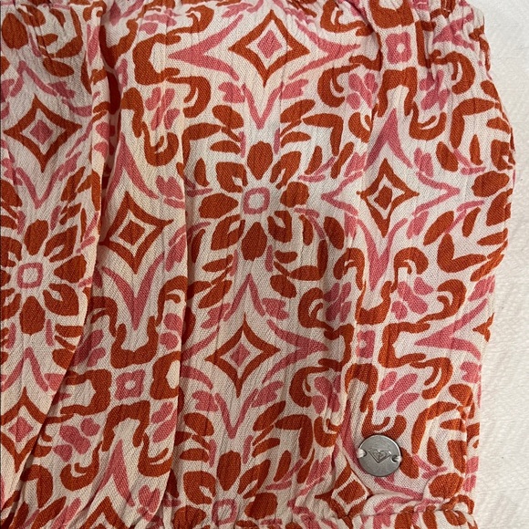 Roxy Pink and Rust Printed Crop Top - Picture 2 of 4